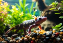 Axolotl Care for Beginners: Simple Tips for a Happy Pet Are you fascinated by axolotls? They have unique features and a charming personality. As a new owner, you're starting an exciting journey. This guide will give you expert tips to care for your axolotl. Axolotls may seem easy to care for, but they need special attention. I'll cover everything from setting up their tank to feeding them right. You'll learn how to make your axolotl happy and healthy. Key Takeaways Discover the unique physical characteristics and care requirements of axolotls Learn how to create the perfect habitat and maintain optimal water quality Understand the proper feeding and nutrition guidelines for your axolotl Identify common health issues and preventive care measures Explore tips for long-term success in caring for your axolotl Understanding Axolotls: A Unique Aquatic Pet Axolotls, or Mexican salamanders, are fascinating creatures that have captured the hearts of many pet owners. They have unique physical characteristics and behaviors. Knowing how to care for them is key to their happiness and health. Physical Characteristics and Lifespan Axolotls are instantly recognizable by their striking, almost alien-like appearance. They have large, feathery external gills and a wide, flat head. Their long, slender body can reach up to 12 inches in length. These amphibians can regenerate lost limbs, a unique adaptation that has captivated scientists and animal enthusiasts. With proper care, axolotls can live for up to 15 years, making them a long-term companion. Natural Habitat and Behavior In the wild, axolotls are found in the lakes and rivers of central Mexico. They thrive in cool, oxygenated waters. These aquatic creatures are primarily nocturnal, spending their days hiding in rocky crevices or among aquatic plants. They emerge at night to hunt for prey. Understanding their natural habitat is crucial for creating an ideal environment in a home aquarium. Why Axolotls Make Great Pets Axolotls have become increasingly popular as pets due to their unique characteristics and relatively low-maintenance care requirements. They are peaceful, docile creatures that are well-suited for both novice and experienced aquarium hobbyists. Their distinctive appearance and intriguing behaviors make them captivating pets. With the right care and setup, they can thrive in a home environment. "Axolotls are truly unique and fascinating creatures, blending the charm of a pet with the wonder of a living scientific marvel." Essential Equipment for Your Axolotl Tank Setup As an axolotl enthusiast, I know how important a good home is for your pet. You'll need specific gear to make sure your axolotl is happy and healthy. Let me show you the key items to get started. A reliable filtration system is key for clean water. Choose a top-notch aquarium filter to remove waste. Also, a water test kit is vital for checking pH, ammonia, and nitrates. Keeping the water temperature right is also crucial. Get an aquarium heater and a thermometer to keep the water at 60-70°F (15-21°C). Axolotls don't like big changes in temperature. Essential Equipment Description Aquarium Filter High-quality filter to maintain water quality Water Test Kit Allows you to monitor water parameters like pH, ammonia, and nitrates Aquarium Heater Keeps the water temperature stable, typically around 60-70°F (15-21°C) Aquarium Thermometer Helps you monitor and regulate the water temperature Suitable Decorations Provide hiding spots and enrich the axolotl's environment Remember to add decorations and hiding spots to your tank. Axolotls love to explore. Plants, rocks, and other safe decorations will make their home better. With these essential items, you're ready to create a great home for your axolotl. This will ensure your pet is happy and healthy. https://www.youtube.com/watch?v=7sdeLXis6Xs&pp=ygUJI2F4b2x0b2xz Creating the Perfect Tank Environment As an avid axolotl enthusiast, I know how important a good home is for your pet. Setting up the right tank environment is key for your axolotl's health and happiness. Here, I'll show you the key things to think about when setting up your axolotl's new home. Substrate Selection and Setup The substrate, or the bottom material of your axolotl's tank, is very important. Choose a smooth, non-abrasive material like aquarium gravel or sand. This prevents injuries to your axolotl's sensitive limbs. Stay away from substrates with sharp edges or loose particles that could be swallowed. Water Parameters and Temperature Axolotls need specific water conditions to thrive. Keep the water temperature between 60-70°F (15-21°C) to match their natural habitat. Always check the water parameters to ensure the pH is between 6.5-7.5 and the ammonia, nitrite, and nitrate levels are safe. Lighting Requirements Lighting is crucial for axolotl care. Use a low-intensity, cool-spectrum lighting setup that matches their natural environment. Avoid direct sunlight or bright lights, as axolotls are sensitive to light and may get stressed or lose their color. Substrate Recommendation Ideal Water Parameters Lighting Suggestions Aquarium gravel or sand Temperature: 60-70°F (15-21°C) pH: 6.5-7.5 Ammonia: 0 ppm Nitrite: 0 ppm Nitrate: Low-intensity, cool-spectrum lighting Avoid direct sunlight or bright illumination By choosing the right substrate, maintaining the best water conditions, and using the correct lighting, you'll create a great home for your axolotl. Each part of the tank setup is important for your axolotl's long-term health and happiness. "The key to a thriving axolotl is providing the perfect balance of environmental conditions in their home." Water Quality Management and Maintenance Keeping your axolotl care in top shape means managing the water quality well. As a beginner, I've found that regular checks and quick action are vital. This keeps your axolotl healthy and happy. Start by testing the water every week. Check for ammonia, nitrites, nitrates, and pH levels. Keeping these in the right range is key for your axolotl tips for beginners. Ammonia and nitrite levels should remain at 0 ppm. Nitrate levels should be kept below 20 ppm. pH should be maintained between 6.5 and 8.0. Get a good water test kit and keep track of your results. This helps you catch any water problems early. Parameter Ideal Range Ammonia 0 ppm Nitrites 0 ppm Nitrates Below 20 ppm pH 6.5 - 8.0 A good filter is also essential for axolotl care. Clean or change the filter media every 2-4 weeks. This removes waste and keeps the water flowing well. Also, do a 25-50% water change weekly. This reduces nitrates and adds fresh, clean water. With these steps, you'll keep your axolotl's home clean and safe. Axolotl Care for Beginners: Simple Tips for a Happy Pet Caring for an axolotl is rewarding but needs a regular routine. This ensures your pet stays healthy and happy. I'll show you the key daily, weekly, and monthly tasks to keep your axolotl thriving. Daily Care Routine Starting your day with your axolotl is a great way to bond and check their health. Watch their behavior, look for signs of stress or illness, and gently clean the tank's surface. Also, feeding them a balanced diet of live or frozen food is crucial. Weekly Maintenance Schedule Do a partial water change, 25-50% of the tank's volume, to keep water quality good. Clean the tank's substrate, decorations, and filters to remove debris. Test the water parameters, like pH, ammonia, nitrite, and nitrate, to ensure they're in the right range. Monthly Health Checks Monthly, take a close look at your axolotl to catch health issues early. Look for signs of disease, injuries, or any changes in their appearance or behavior. Also, consider a vet visit for exotic pets to ensure your axolotl's long-term health. Daily Care Weekly Maintenance Monthly Health Checks Observe behavior Check for signs of illness Clean tank surface Feed balanced diet Partial water change (25-50%) Clean substrate, decorations, and filters Test water parameters Thorough physical examination Check for signs of disease or injury Consult veterinarian if necessary By following this axolotl care guide, you'll be on the right path to caring for your pet. A consistent routine and vigilance with your beginners guide to axolotl care will ensure your axolotl stays healthy and happy for a long time. Feeding Your Axolotl: Diet and Nutrition Guide As an axolotl owner, it's key to give your pet the right food. Axolotls need specific foods to stay healthy. This guide will help you feed your axolotl right, ensuring they get the nutrients they need. Recommended Axolotl Foods Live or frozen bloodworms Freeze-dried krill or shrimp Nightcrawlers or earthworms High-quality axolotl pellets or aquatic pellets It's important to mix up your axolotl's diet. This variety ensures they get all the vitamins and proteins they need. Feeding Frequency and Portion Sizes Axolotls eat when they can, so feed them a few times a week. Feed them an amount they can eat in 10-15 minutes, 2-3 times a week. Don't overfeed, as it can harm their health. Axolotl Size Recommended Feed Amount Juvenile (under 4 inches) 2-3 bloodworms or small pieces of worm per feeding Adult (4 inches and up) 5-10 bloodworms or medium-sized pieces of worm per feeding Every axolotl is different. Watch how they react to food and adjust their portions as needed. By following these axolotl care for beginners tips, you'll keep your axolotl healthy. Stay tuned for more tips on caring for your axolotl! Common Health Issues and Prevention As an axolotl owner, knowing about common health issues is crucial. You should also take steps to prevent them. Understanding illness signs and treatment options helps keep your axolotl healthy. Signs of Illness Spotting illness early is vital for your axolotl's health. Look out for these signs: Lethargy or lack of activity Loss of appetite or refusal to eat Discoloration or abnormalities in the skin or gills Unusual swimming behavior or posture Visible lesions or wounds Treatment Options If you see any concerning symptoms, see a vet who knows about axolotls. They can diagnose and suggest treatments. Treatments might include: Antimicrobial medications for infections Wound care for skin or gill issues Changes to the tank environment Dietary changes to fix nutritional problems Preventive Care Measures To avoid health problems, keep your axolotl's tank clean and stable. This means: Regular water changes and testing Keeping water temperature, pH, and oxygen right Using good substrate and hiding spots Feeding a balanced diet Watching your axolotl's behavior and health By being careful and taking these steps, you can help your axolotl stay healthy. Early detection and quick action are key to managing health issues. Tank Mates and Social Behavior As an axolotl owner, picking the right tank mates is crucial. Axolotls are peaceful but need the right friends. It's important to think about their social needs and who they get along with. Keeping axolotls in groups has its ups and downs. They enjoy each other's company, which can make their lives more interesting. But, you have to watch them to avoid fights or eating each other, especially between males. When it comes to tank mates, axolotls can live with some fish like guppies, tetras, and corydoras catfish. But, stay away from fish that might hurt their gills or fins. Also, big and active fish can stress or hurt your axolotl. Suitable Tank Mates Unsuitable Tank Mates Guppies Tetras Corydoras Catfish Platies Mollies Cichlids Goldfish Koi Larger Predatory Fish Aggressive or Nippy Fish To make sure your axolotl is happy, choose the right tank mates. Make sure they get along and have enough space. With the right friends and a good home, your axolotl will live a great life. Breeding Basics for Axolotl Owners Starting to breed axolotls can seem scary if you're new to it. But, with the right info and setup, it can be very rewarding. I'll show you the key steps and how to care for axolotl eggs and young. Breeding Requirements To breed axolotls, you need the right environment. They need big tanks with good filters, clean water, and lots of hiding spots. The water should be between 60-68°F (15-20°C) to help them breed. Use axolotls that are 12-18 months old. Put them in pairs or small groups. Add lots of plants and decorations to make them feel safe and show natural behaviors. It might take a few tries to see success. Caring for Eggs and Larvae When the female lays eggs, carefully move them to a separate tank. This tank should have clean, dechlorinated water and lots of air. Keep an eye on the eggs, making sure the water is right and removing any bad eggs or fungus. After 14-18 days, the eggs will hatch, and you'll have a tank full of tiny axolotl larvae. Feed the larvae live foods like brine shrimp and micropellets. Keep the water very clean. As they grow, they'll go through a big change and become young axolotls. They'll need special care then. Breeding axolotls can be a fun and learning experience. But, it's key to do your homework and prepare well. With the right setup and care, you can raise a new batch of these amazing creatures. Handling and Bonding with Your Axolotl Caring for an axolotl is rewarding. Learning to handle and bond with it is key. The right techniques help avoid stress and build trust. Safe Handling Practices When you handle your axolotl, be gentle. Here are some safe handling tips: Wet your hands before picking up the axolotl to keep its protective mucus layer intact. Support the axolotl's entire body, including the tail, to prevent injury. Only handle your axolotl when necessary, like during tank maintenance or vet visits, to reduce stress. Never drop or squeeze the axolotl as it can cause serious harm or death. Bonding with Your Axolotl Building a good relationship with your axolotl takes time and patience. But it's worth it. Here are ways to make your axolotl more comfortable with you: Sit near the tank and read, work, or talk softly to your axolotl to get it used to your presence. Offer food by hand, allowing the axolotl to approach and take the food from your fingers. Gently stroke the axolotl's head or back with a clean, wet finger to help it associate your touch with positive experiences. Observe your axolotl's behavior and learn its individual personality to better understand its needs and preferences. Every axolotl is unique. Be patient and respectful as you bond with your new aquatic friend. With time and care, you can build a strong, trusting relationship. Seasonal Care Considerations As an axolotl owner, it's key to know how seasons affect your pet's care. Whether you're new or experienced, adjusting your axolotl care with the seasons is crucial. It ensures your axolotl stays healthy all year. Temperature Management Axolotls love cool, stable water, between 60-70°F (15-21°C). In summer, you might need fans or chillers to cool their tank. In winter, heaters help keep the water warm. Lighting Adjustments Axolotls are sensitive to light changes. In spring and summer, adjust their tank's lighting to match longer days. In fall and winter, reduce light to help them sleep better. Seasonal Feeding Considerations Your axolotl's eating habits change with the seasons. In warm months, they eat more often. In cool months, they eat less. Adjust their diet to avoid overfeeding or nutritional issues. By adapting your axolotl care to the seasons, your pet stays healthy and happy all year. Remember, a consistent and proactive care approach is vital for a successful axolotl experience. Troubleshooting Common Axolotl Problems Owning an axolotl is a joy, but it comes with its own set of challenges. As a beginner, knowing how to handle common issues is crucial. We'll cover some key axolotl tips for beginners to keep your pet happy and healthy. Behavioral Issues Axolotls are usually calm, but they can act strangely sometimes. If your axolotl hides too much, gets aggressive, or seems tired, there's a reason. It might be due to their environment, stress, or health. Fixing these problems quickly will make your pet happier and healthier. Environmental Challenges The axolotl's tank is key to their health. Water quality, temperature, and substrate all matter. If your axolotl looks stressed or sick, check the tank. Make changes to keep it perfect for your pet. Emergency Situations Emergencies can happen, and you need to act fast. This includes injuries, sickness, or exposure to harmful things. Knowing what to do in these situations can save your pet's life. As an axolotl care for beginners enthusiast, being informed and proactive is vital. By tackling behavioral issues, keeping the environment right, and being ready for emergencies, you'll ensure your axolotl is well cared for. Tips for Long-Term Success with Axolotls Keeping up the excitement and love for axolotl care is key for success. As an owner, I always look to learn more about axolotl care. I use online resources, forums, and expert advice to stay updated. This helps me create the best home for my pet and solve problems with ease. Also, having a group of axolotl lovers is super helpful. Talking with others who care about axolotl care for beginners or have more experience is great. It's a chance to learn, share tips, and feel part of a community. Joining axolotl groups on social media or going to reptile shows helps me grow and connect. The secret to caring for an axolotl long-term is patience, commitment, and a true love for their well-being. By staying informed, building a community, and adjusting my care, I've enjoyed years of happiness with my axolotls. FAQ What are the essential equipment needed for an axolotl tank setup? To set up a great axolotl tank, you'll need a few key things. A good filtration system, thermometer, and the right substrate are must-haves. I'll show you what you need to make a cozy and safe space for your axolotl. How do I maintain the water quality for my axolotl? Keeping the water quality right is key for your axolotl's health. I'll teach you how to test the water, maintain your filter, and do regular water changes. This will keep your axolotl's home clean and healthy. What should I feed my axolotl, and how often should I feed it? Axolotls need the right food to stay healthy. I'll tell you what to feed them, how often, and how much. This way, you can make sure they get the nutrients they need. How can I recognize and treat common health issues in my axolotl? It's important to know how to spot and treat health problems in your axolotl. I'll give you tips on how to keep them healthy and what to do if they get sick. Can I keep multiple axolotls together in the same tank? Axolotls can be social, but it's not always easy to keep them together. I'll talk about their social nature and suggest tank mates that work well. How do I handle and bond with my axolotl? Handling your axolotl right and building trust is important. I'll show you how to handle them safely and give tips on bonding with your pet. How do I adjust my axolotl's care routine for seasonal changes? Seasons can change your axolotl's needs. I'll explain how to manage temperature, lighting, and other seasonal factors to keep your pet comfortable all year. What are some common axolotl problems, and how do I troubleshoot them? From behavior to environment, I'll offer solutions to common axolotl problems. I'll also give advice on handling emergencies and other issues that might come up.